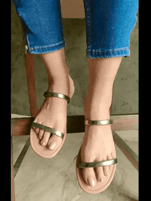 Two Strand Gun Metal Flats - cunei